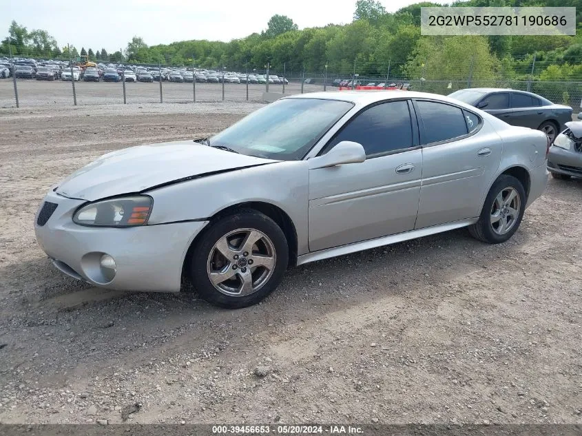 2008 Pontiac Grand Prix VIN: 2G2WP552781190686 Lot: 39456653