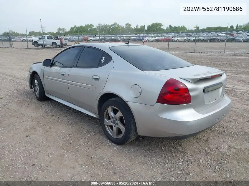 2008 Pontiac Grand Prix VIN: 2G2WP552781190686 Lot: 39456653