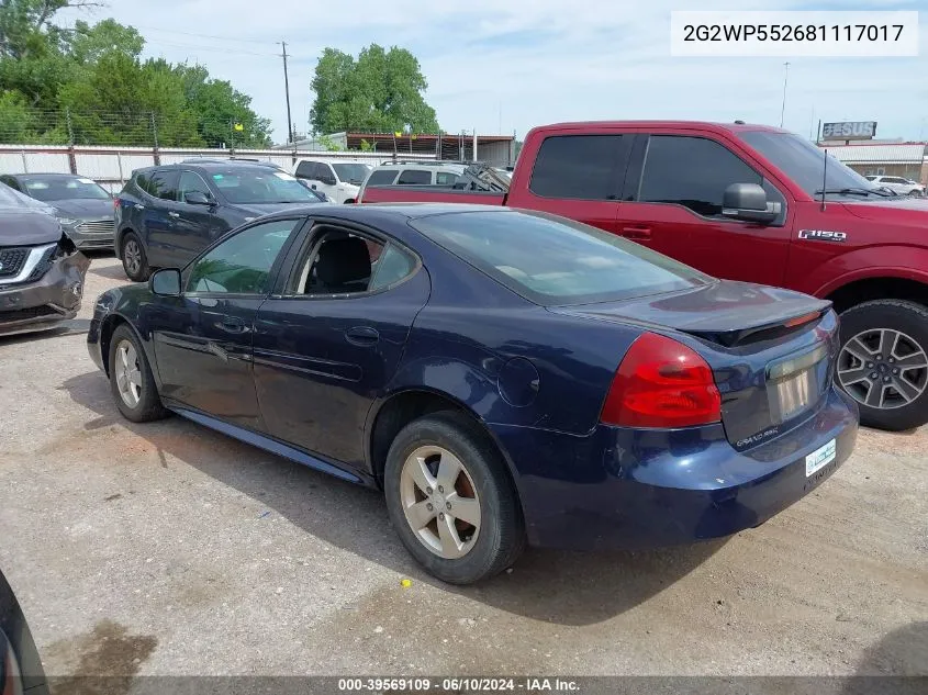 2G2WP552681117017 2008 Pontiac Grand Prix