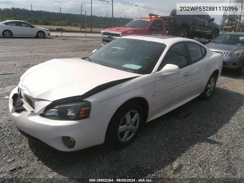 2008 Pontiac Grand Prix VIN: 2G2WP552881170396 Lot: 39582384