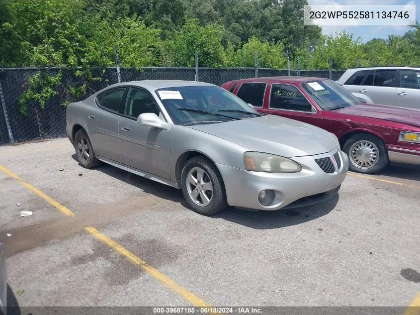 2008 Pontiac Grand Prix VIN: 2G2WP552581134746 Lot: 39687185