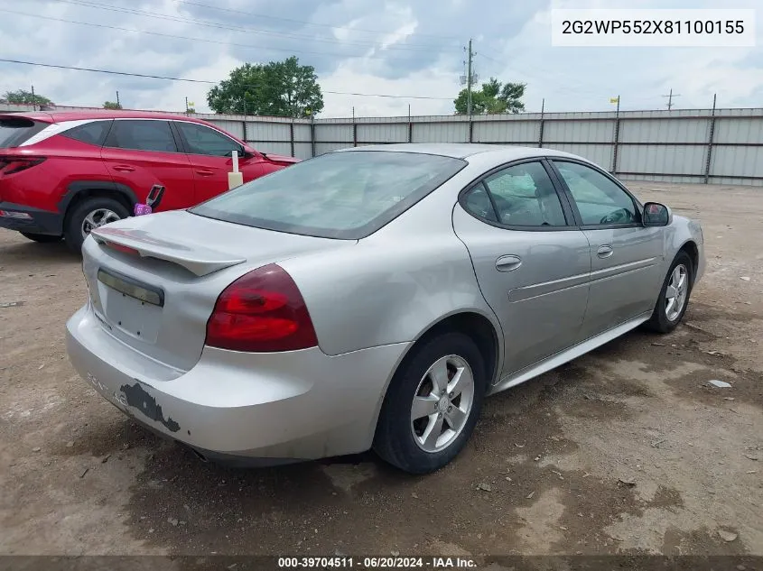 2G2WP552X81100155 2008 Pontiac Grand Prix