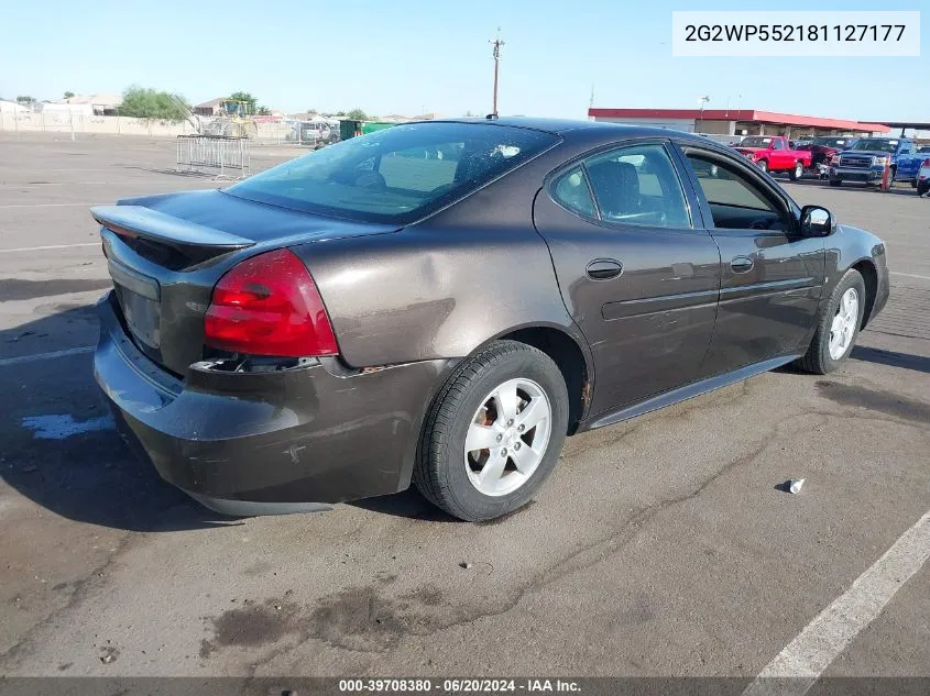 2008 Pontiac Grand Prix VIN: 2G2WP552181127177 Lot: 39708380