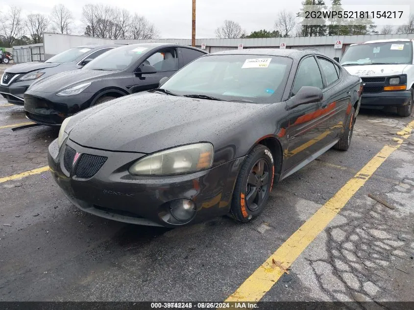 2008 Pontiac Grand Prix VIN: 2G2WP552181154217 Lot: 39742245