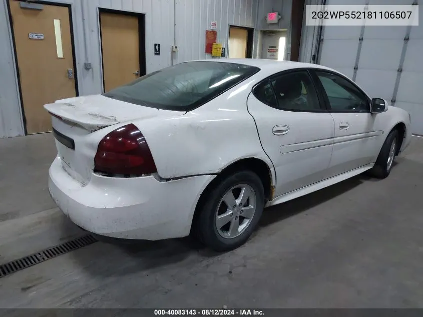 2008 Pontiac Grand Prix VIN: 2G2WP552181106507 Lot: 40083143