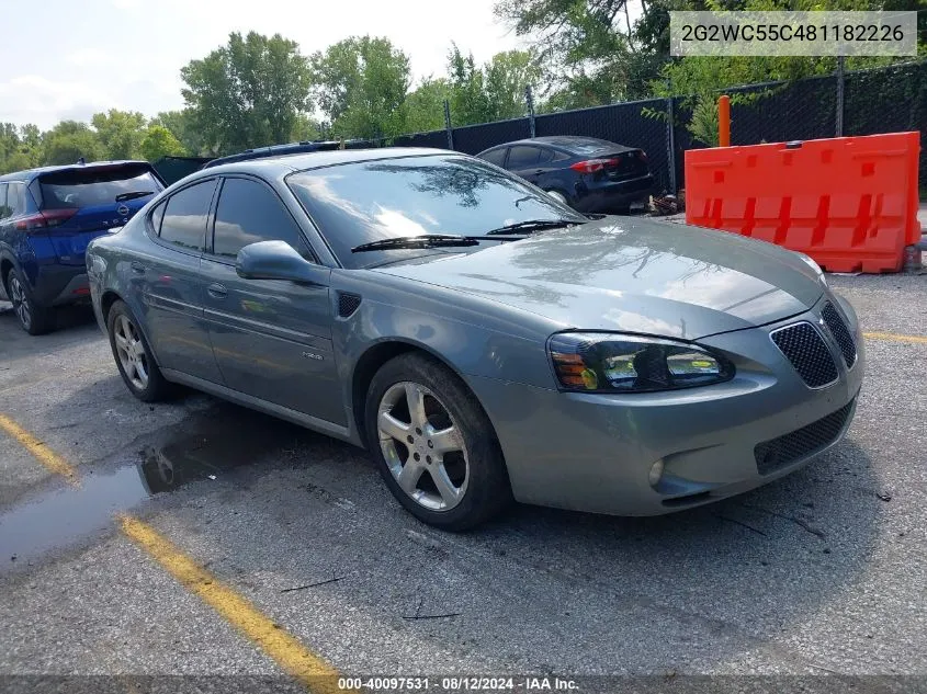 2008 Pontiac Grand Prix Gxp VIN: 2G2WC55C481182226 Lot: 40097531