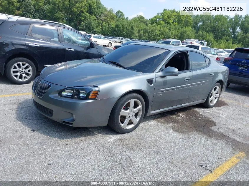 2008 Pontiac Grand Prix Gxp VIN: 2G2WC55C481182226 Lot: 40097531