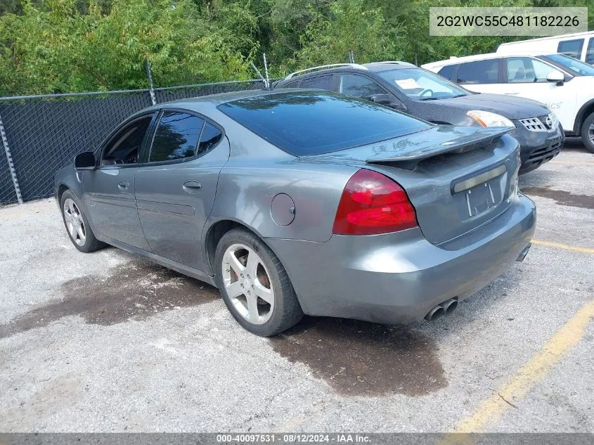 2008 Pontiac Grand Prix Gxp VIN: 2G2WC55C481182226 Lot: 40097531