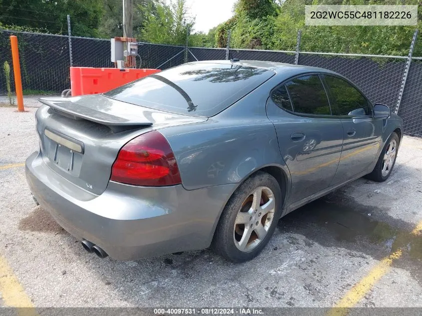 2008 Pontiac Grand Prix Gxp VIN: 2G2WC55C481182226 Lot: 40097531