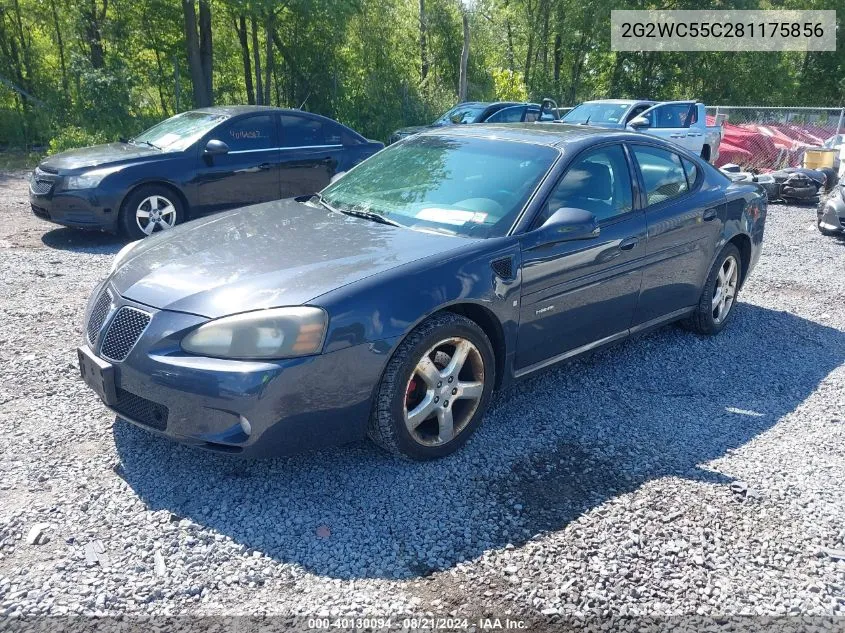 2008 Pontiac Grand Prix Gxp VIN: 2G2WC55C281175856 Lot: 40130094