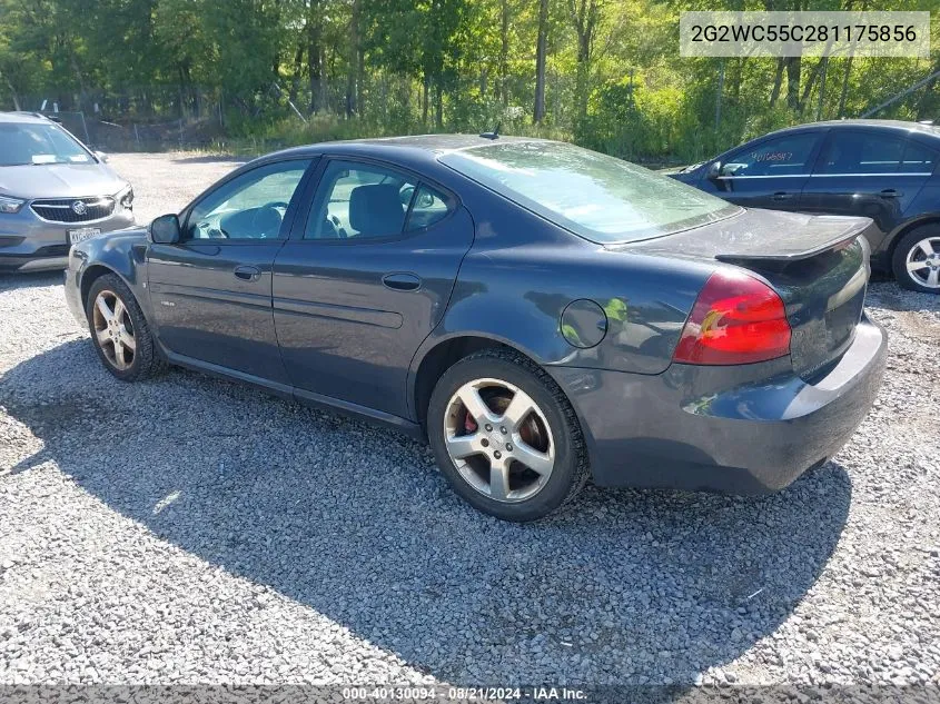 2008 Pontiac Grand Prix Gxp VIN: 2G2WC55C281175856 Lot: 40130094