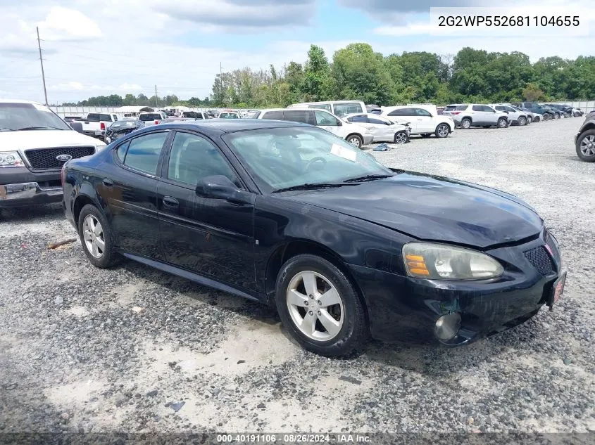 2008 Pontiac Grand Prix VIN: 2G2WP552681104655 Lot: 40191106