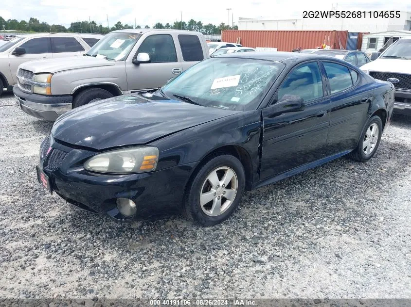 2008 Pontiac Grand Prix VIN: 2G2WP552681104655 Lot: 40191106