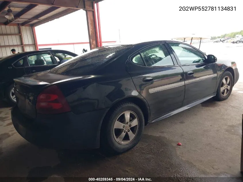 2008 Pontiac Grand Prix VIN: 2G2WP552781134831 Lot: 40259345