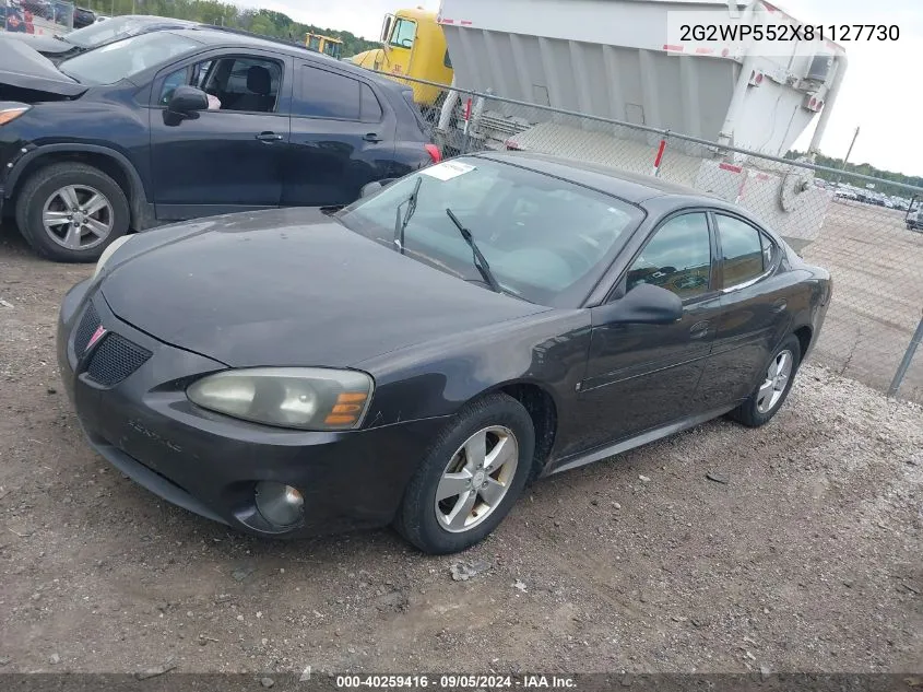 2008 Pontiac Grand Prix VIN: 2G2WP552X81127730 Lot: 40259416