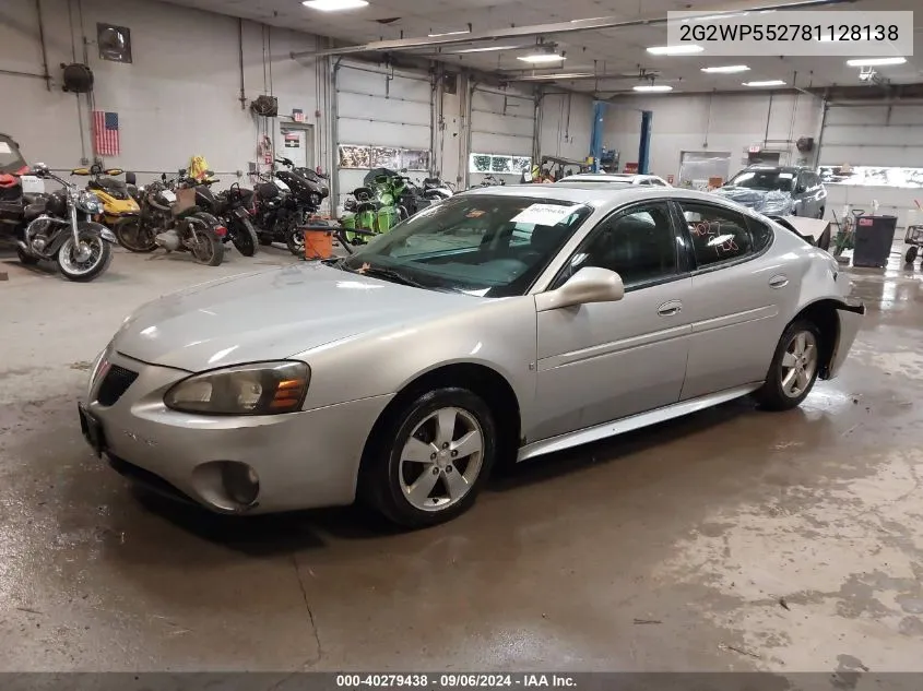 2008 Pontiac Grand Prix VIN: 2G2WP552781128138 Lot: 40279438