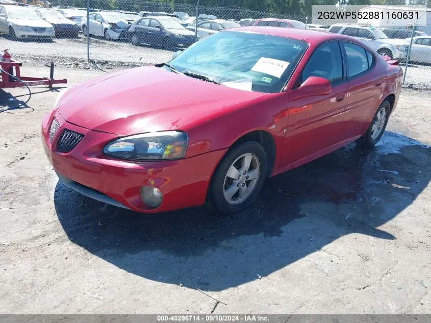 2008 Pontiac Grand Prix VIN: 2G2WP552881160631 Lot: 40296714