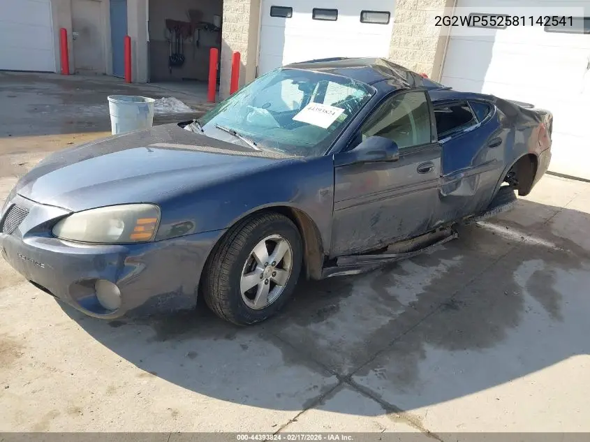 2008 Pontiac Grand Prix VIN: 2G2WP552581142541 Lot: 44393824