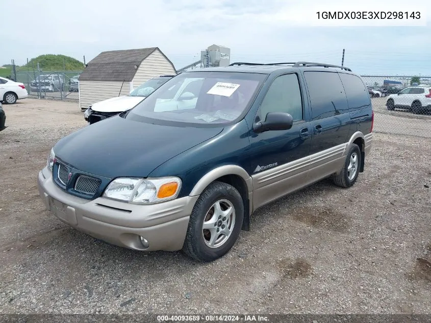 1999 Pontiac Montana / Trans Sport VIN: 1GMDX03E3XD298143 Lot: 40093689