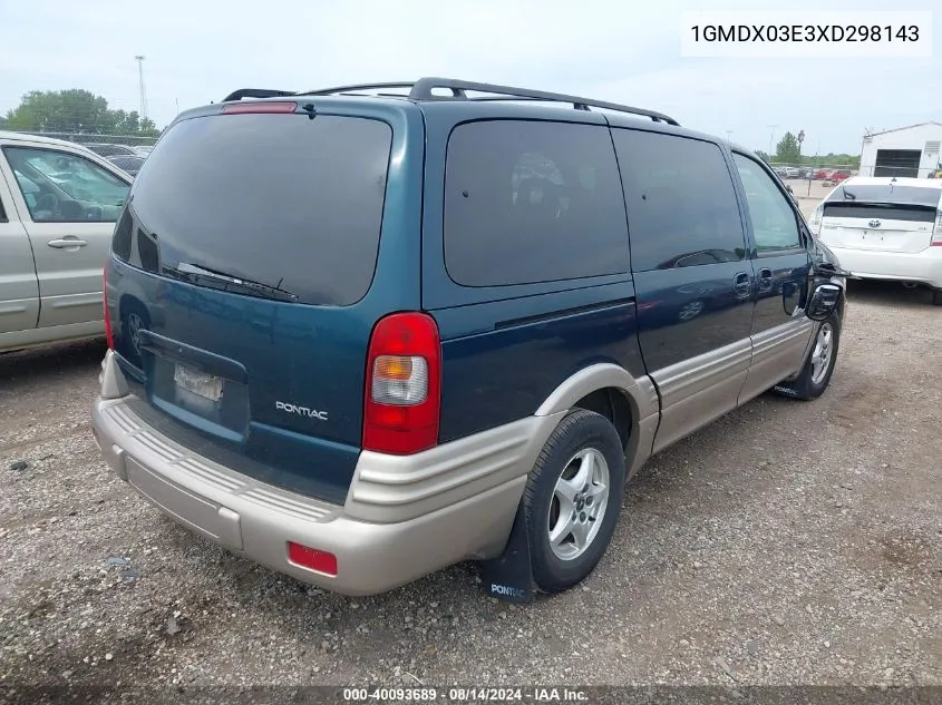 1999 Pontiac Montana / Trans Sport VIN: 1GMDX03E3XD298143 Lot: 40093689