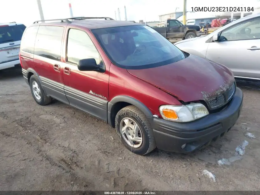 1GMDU23E21D241184 2001 Pontiac Montana V16 W/1Sv Or 1Sx Pkg.