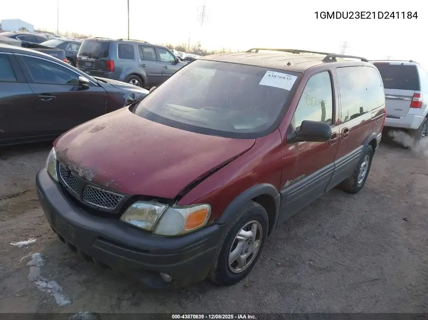 1GMDU23E21D241184 2001 Pontiac Montana V16 W/1Sv Or 1Sx Pkg.
