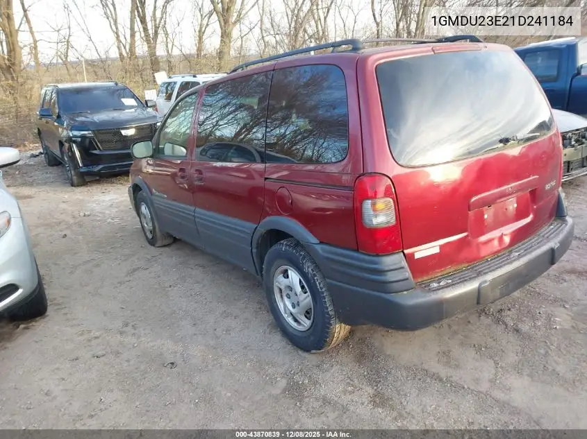 1GMDU23E21D241184 2001 Pontiac Montana V16 W/1Sv Or 1Sx Pkg.
