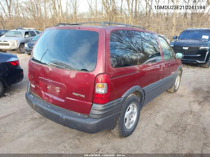 1GMDU23E21D241184 2001 Pontiac Montana V16 W/1Sv Or 1Sx Pkg.