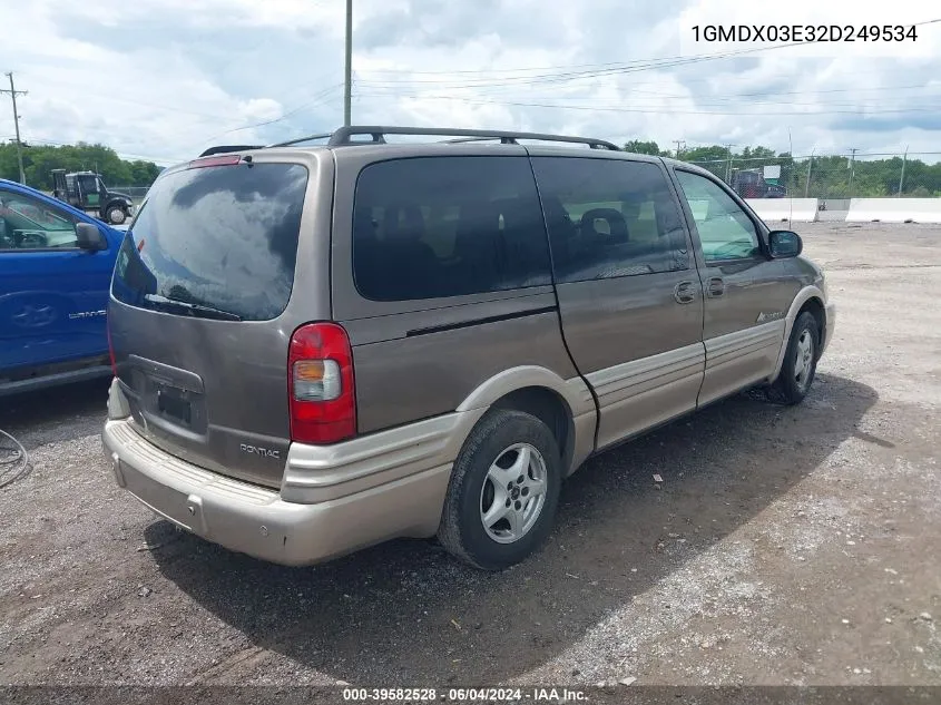 2002 Pontiac Montana M16 W/1Sa Pkg. VIN: 1GMDX03E32D249534 Lot: 39582528