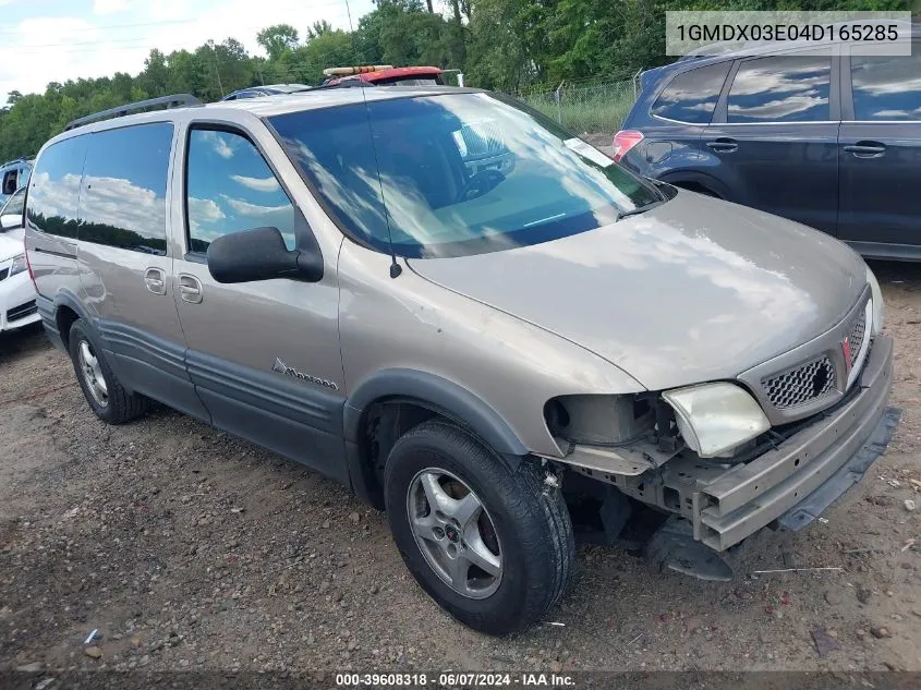 2004 Pontiac Montana M16 W/1Sa Pkg. VIN: 1GMDX03E04D165285 Lot: 39608318