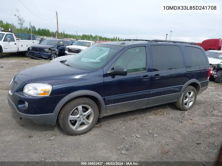 2005 Pontiac Montana Sv6 Awd VIN: 1GMDX33L85D241708 Lot: 39553427