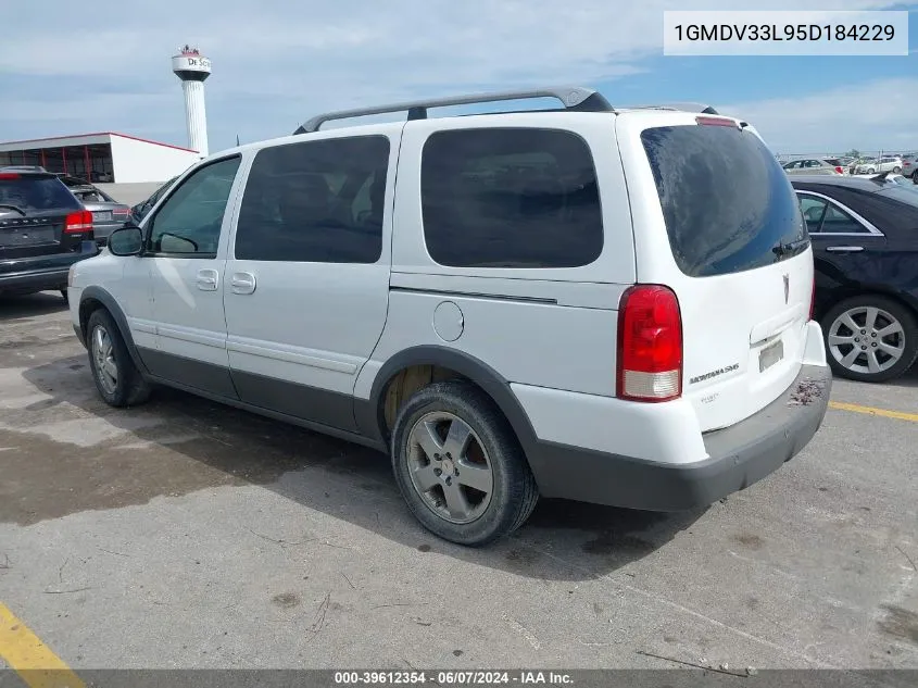 2005 Pontiac Montana Sv6 Fwd VIN: 1GMDV33L95D184229 Lot: 39612354