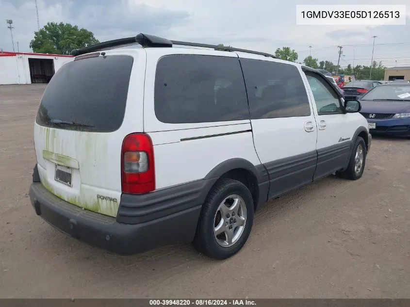 2005 Pontiac Montana M16 W/1Se Pkg. VIN: 1GMDV33E05D126513 Lot: 39948220