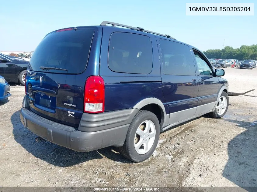 1GMDV33L85D305204 2005 Pontiac Montana Sv6 Fwd