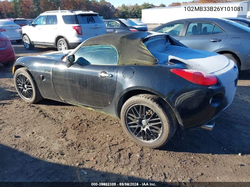 2006 Pontiac Solstice VIN: 1G2MB33B26Y101081 Lot: 39422389