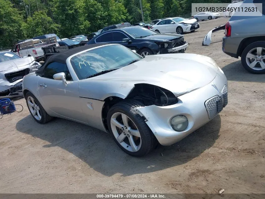 2006 Pontiac Solstice VIN: 1G2MB35B46Y112631 Lot: 39794479