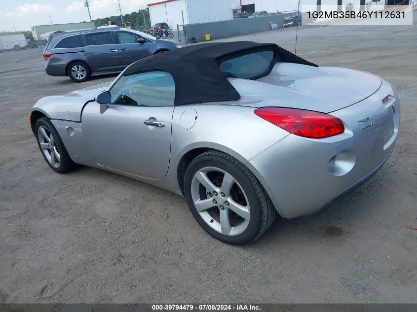 2006 Pontiac Solstice VIN: 1G2MB35B46Y112631 Lot: 39794479