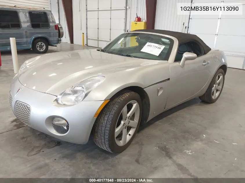 2006 Pontiac Solstice VIN: 1G2MB35B16Y113090 Lot: 40177548