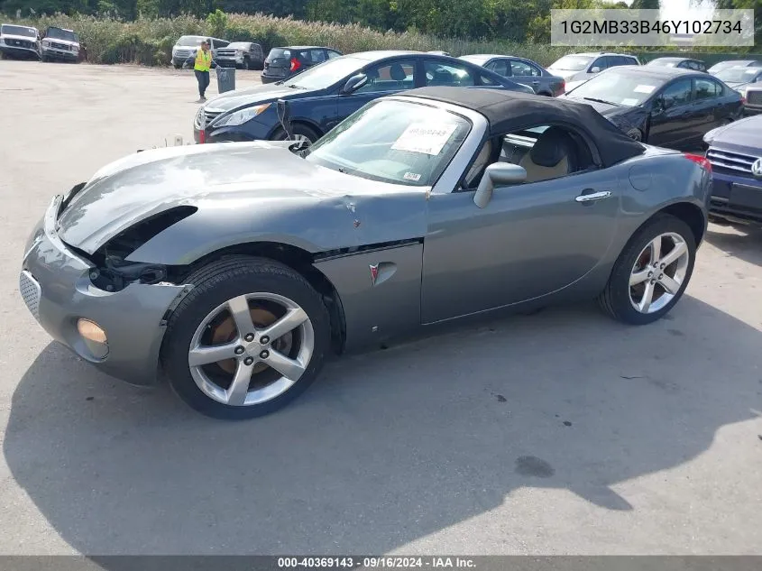 2006 Pontiac Solstice VIN: 1G2MB33B46Y102734 Lot: 40369143