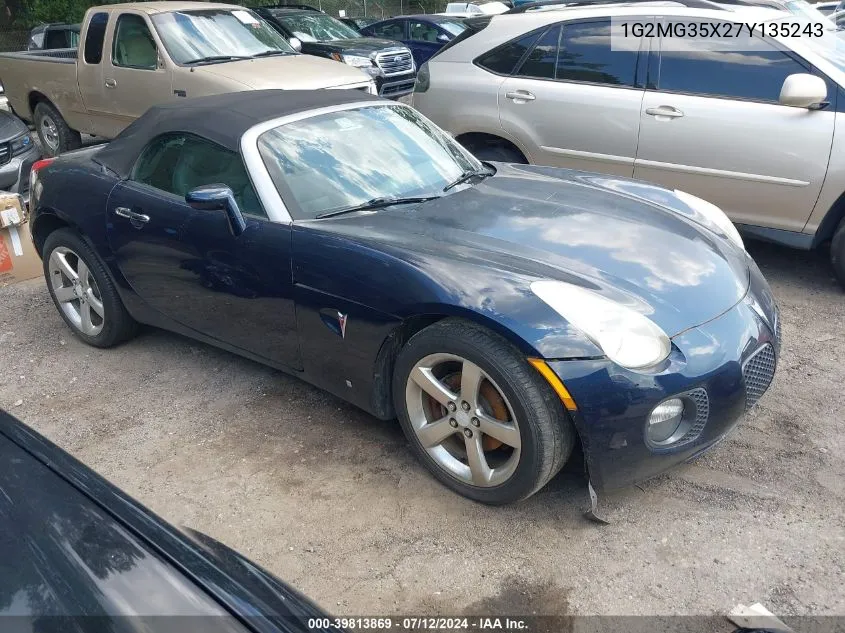 2007 Pontiac Solstice Gxp VIN: 1G2MG35X27Y135243 Lot: 39813869