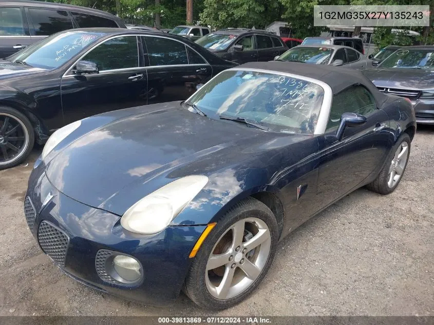 2007 Pontiac Solstice Gxp VIN: 1G2MG35X27Y135243 Lot: 39813869