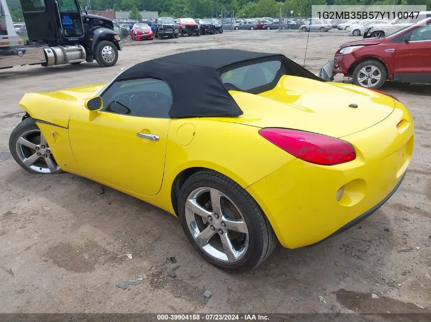 2007 Pontiac Solstice VIN: 1G2MB35B57Y110047 Lot: 39904158