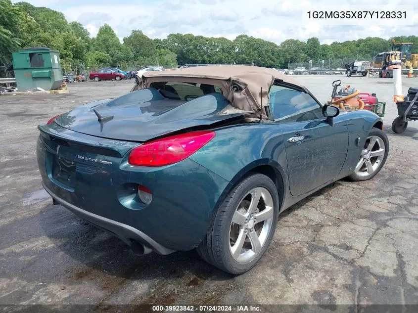 2007 Pontiac Solstice Gxp VIN: 1G2MG35X87Y128331 Lot: 39923842