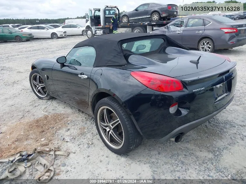 2007 Pontiac Solstice Gxp VIN: 1G2MG35X37Y116328 Lot: 39942781