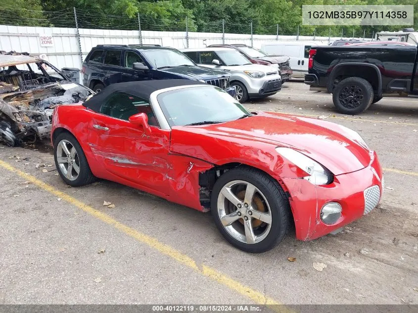 1G2MB35B97Y114358 2007 Pontiac Solstice