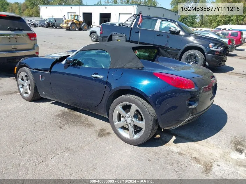 1G2MB35B77Y111216 2007 Pontiac Solstice