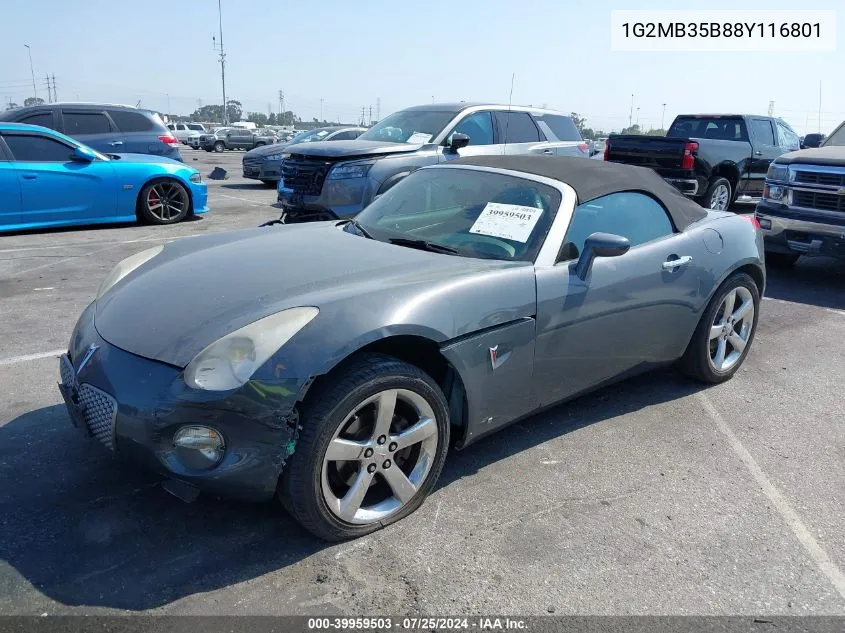 1G2MB35B88Y116801 2008 Pontiac Solstice