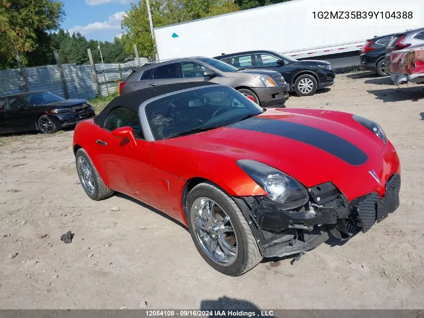 1G2MZ35B39Y104388 2009 Pontiac Solstice