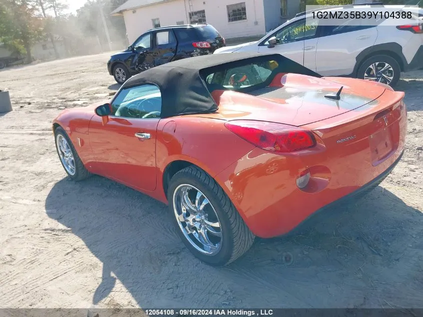 1G2MZ35B39Y104388 2009 Pontiac Solstice