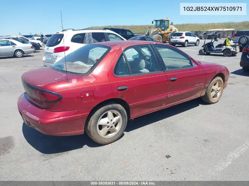 1998 Pontiac Sunfire Se VIN: 1G2JB524XW7510971 Lot: 39393631